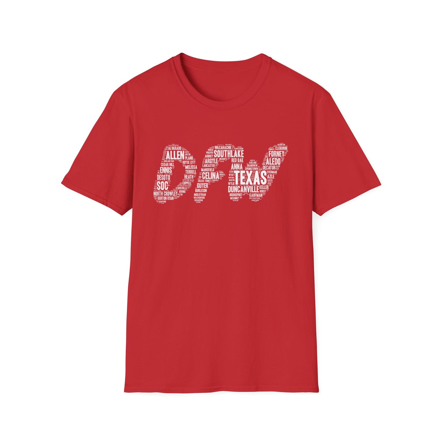 DFW Word Art T-Shirt | Dallas Fort Worth Local Pride Tee