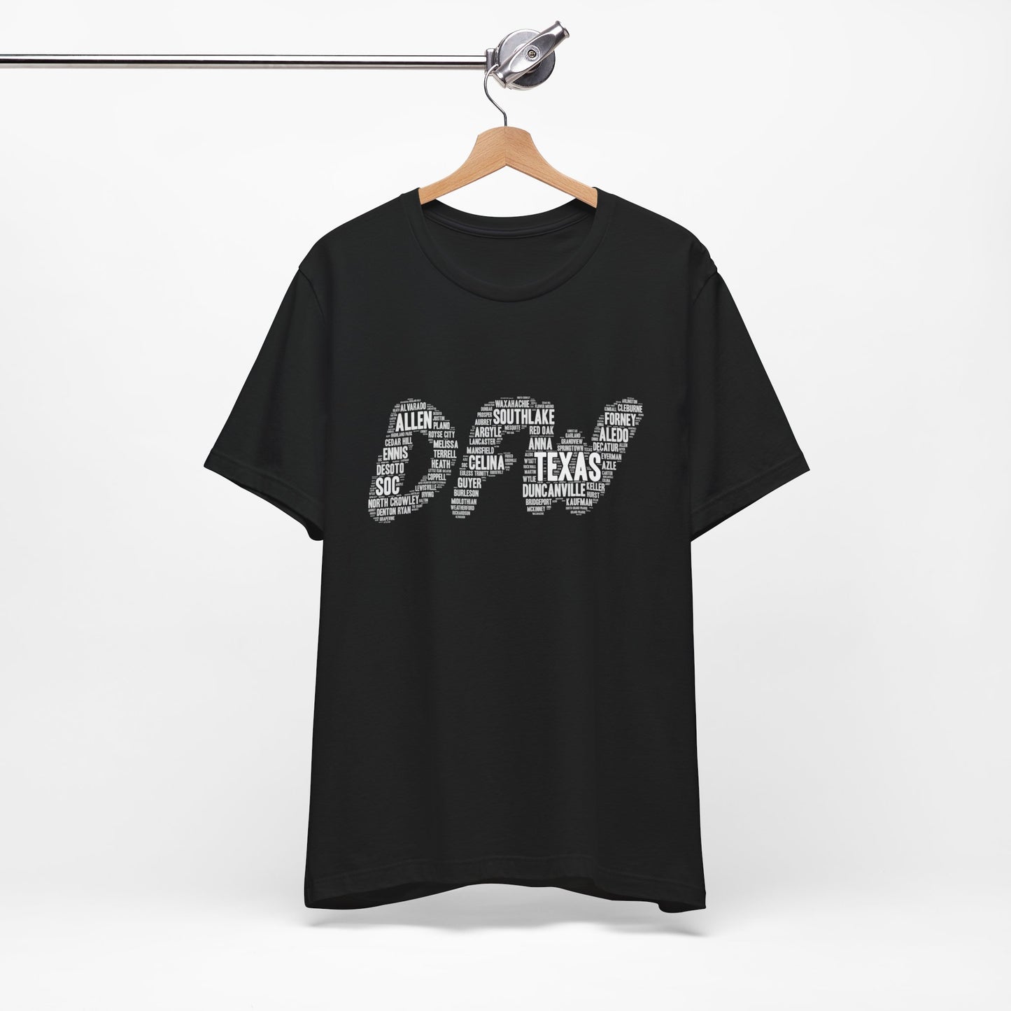 DFW Word Art Black T-Shirt