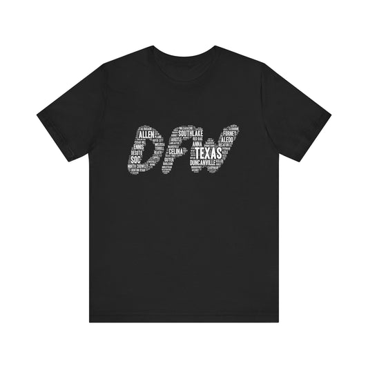 DFW Word Art Black T-Shirt