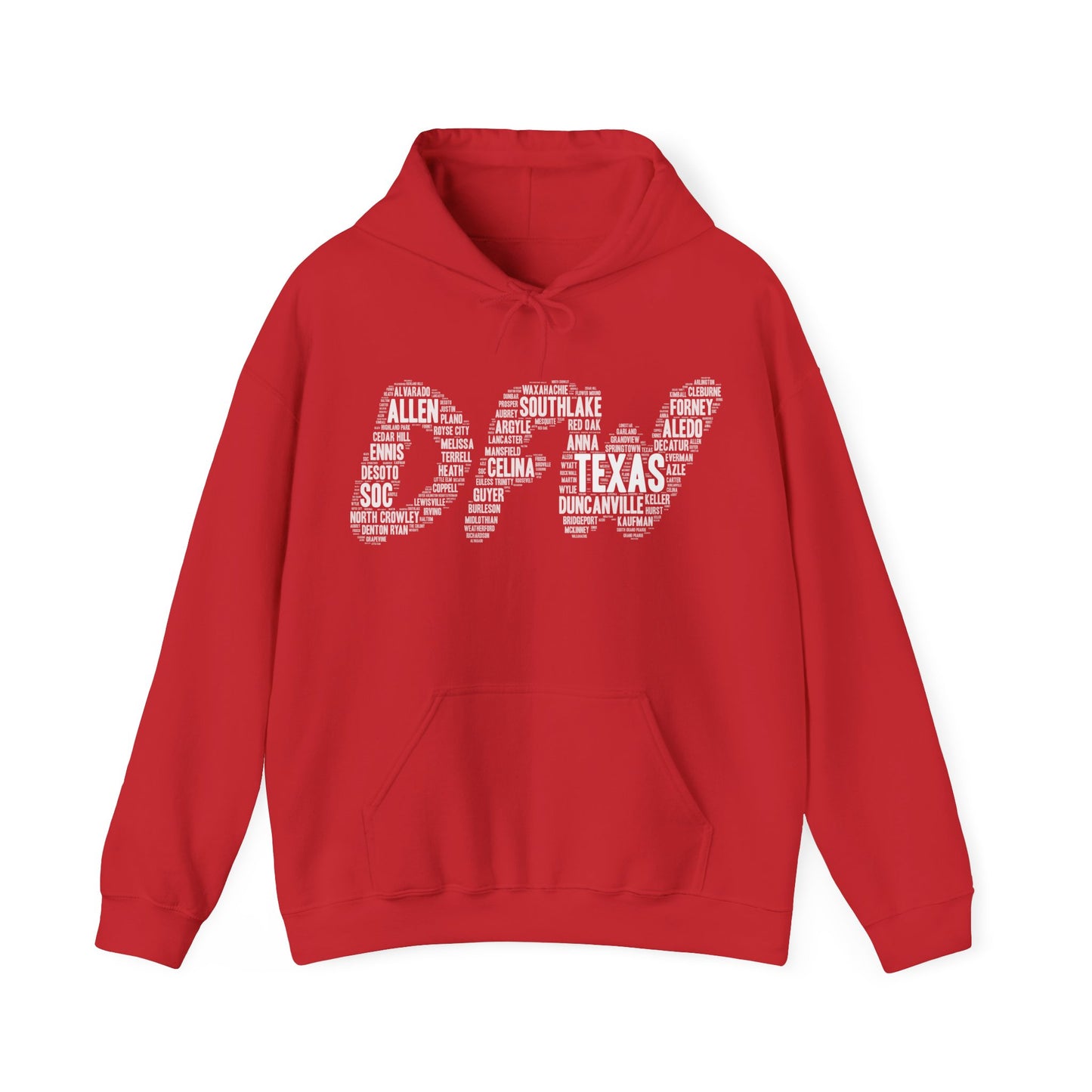 DFW Word Art Hoodie | Dallas Fort Worth Local Pride Sweatshirt