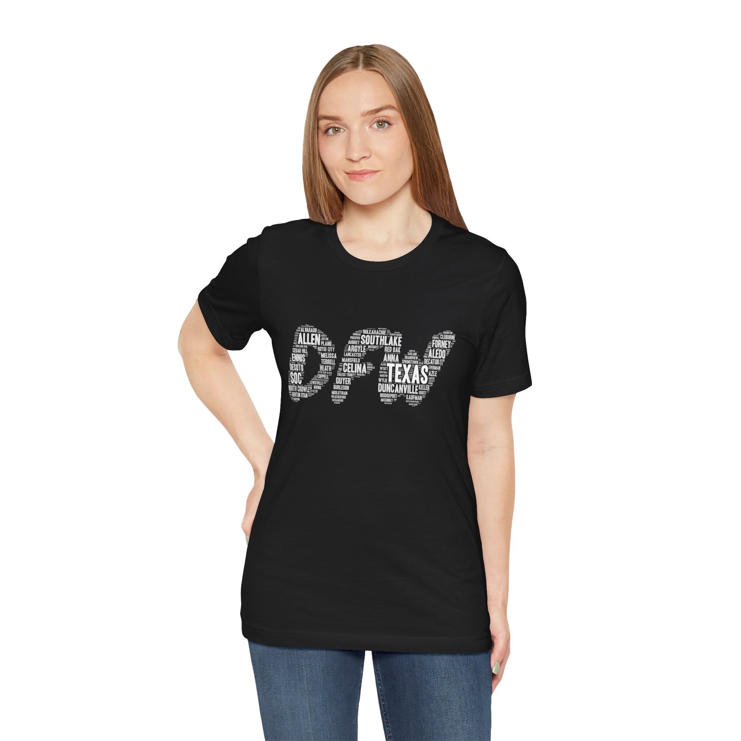 DFW Word Art Black T-Shirt
