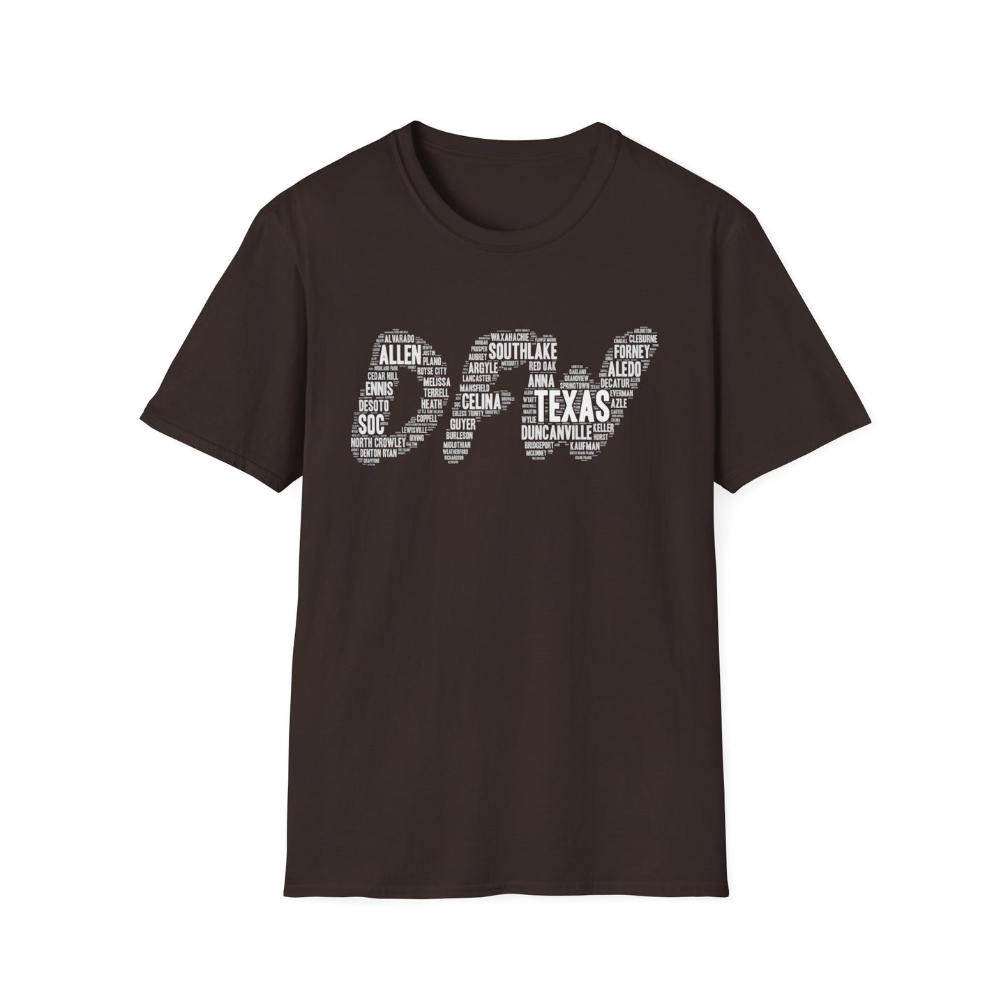 DFW Word Art T-Shirt | Dallas Fort Worth Local Pride Tee