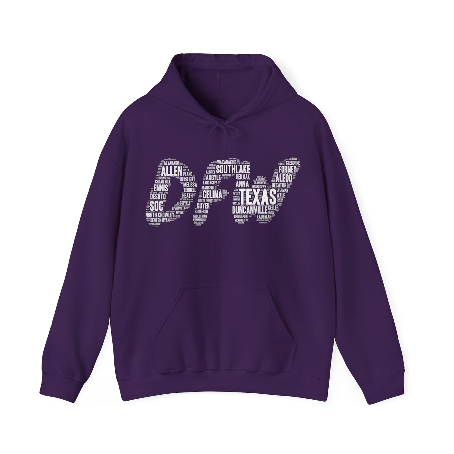 DFW Word Art Hoodie | Dallas Fort Worth Local Pride Sweatshirt