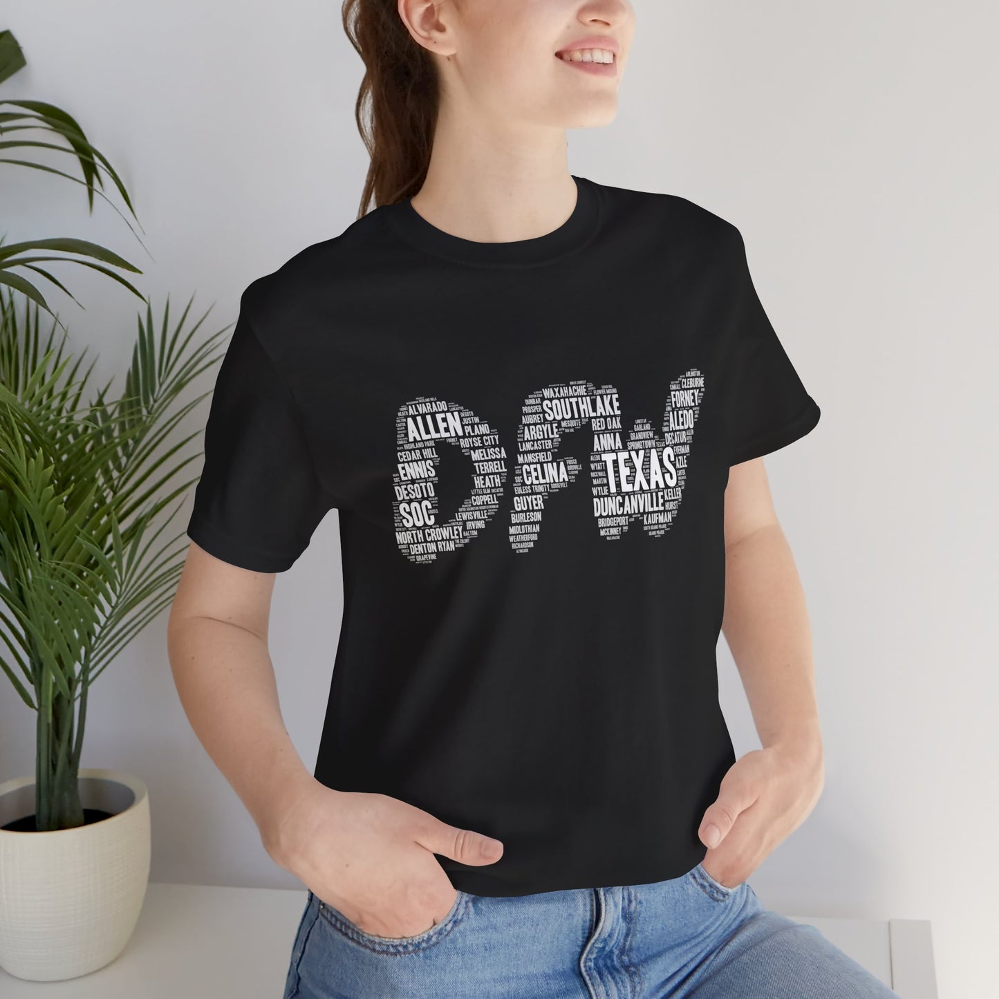 DFW Word Art Black T-Shirt