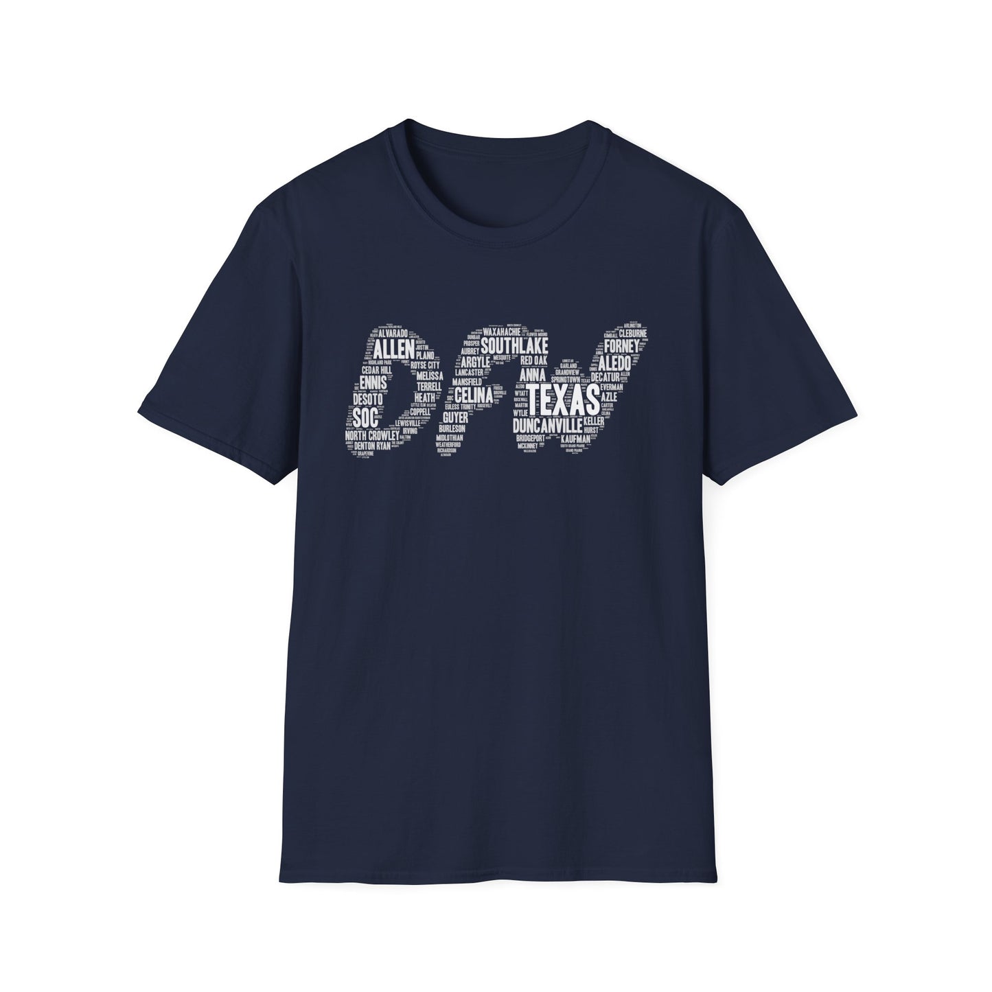 DFW Word Art T-Shirt | Dallas Fort Worth Local Pride Tee