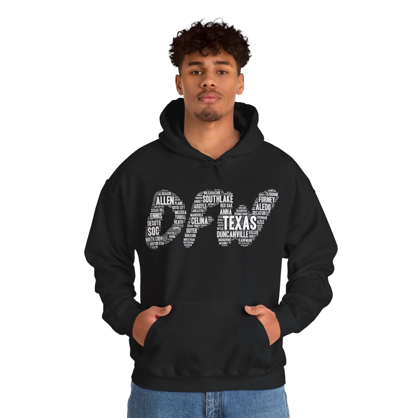 DFW Word Art Hoodie | Dallas Fort Worth Local Pride Sweatshirt