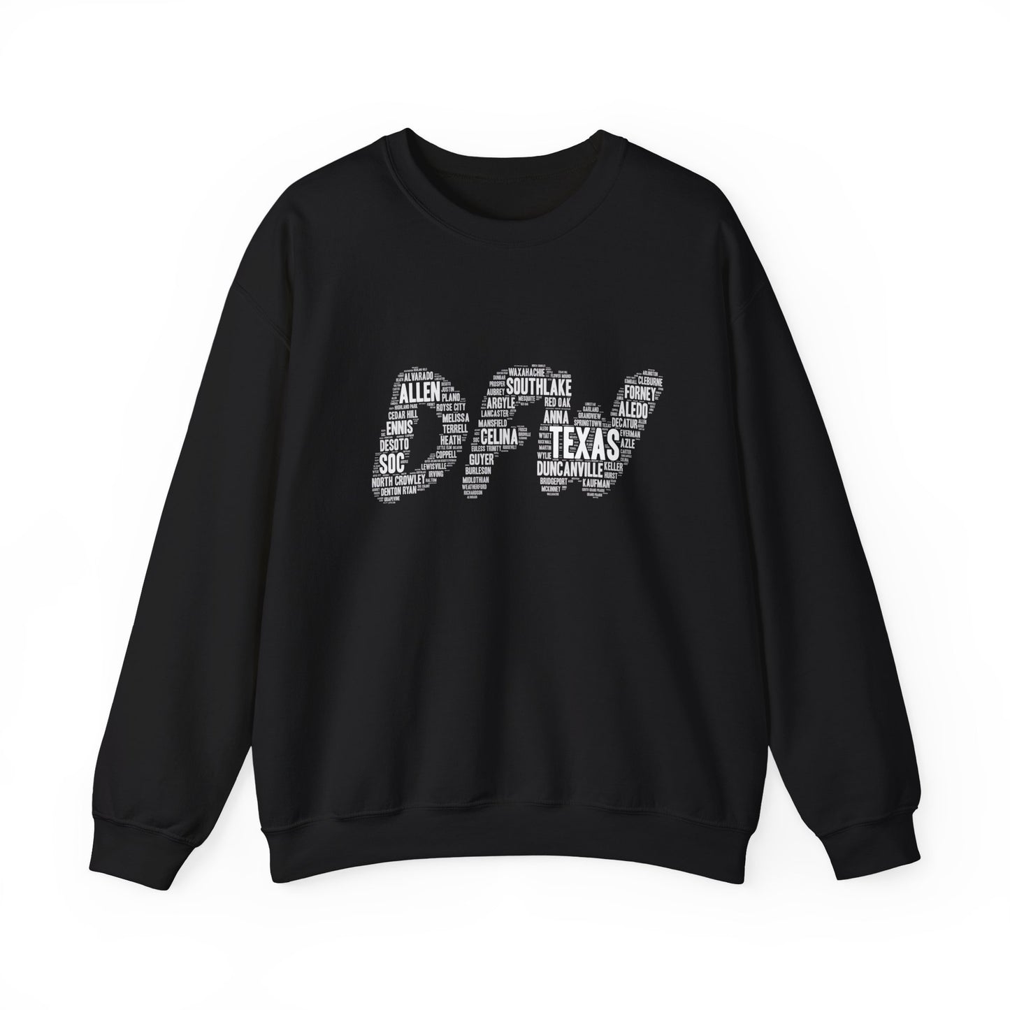 DFW Word Art Sweatshirt | Dallas Fort Worth Local Pride Crewneck