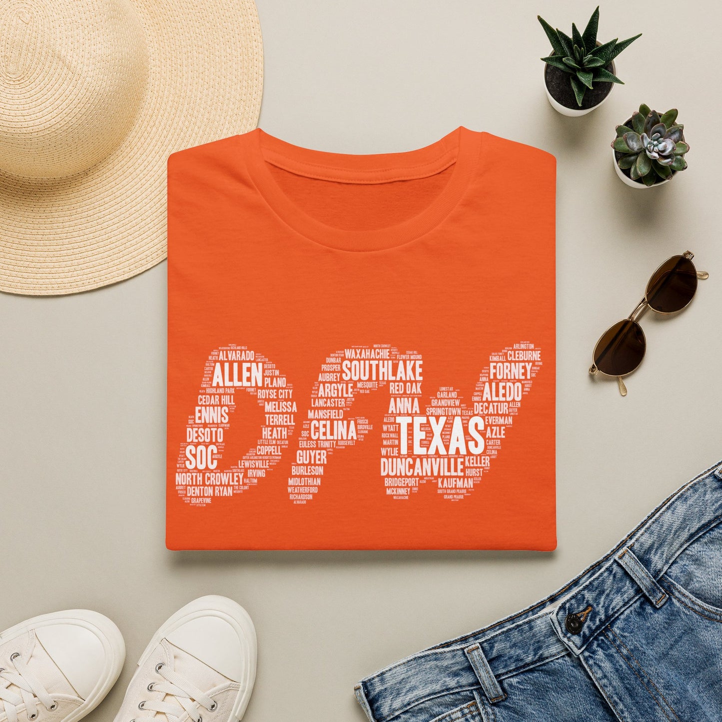 DFW Word Art T-Shirt | Dallas Fort Worth Local Pride Tee
