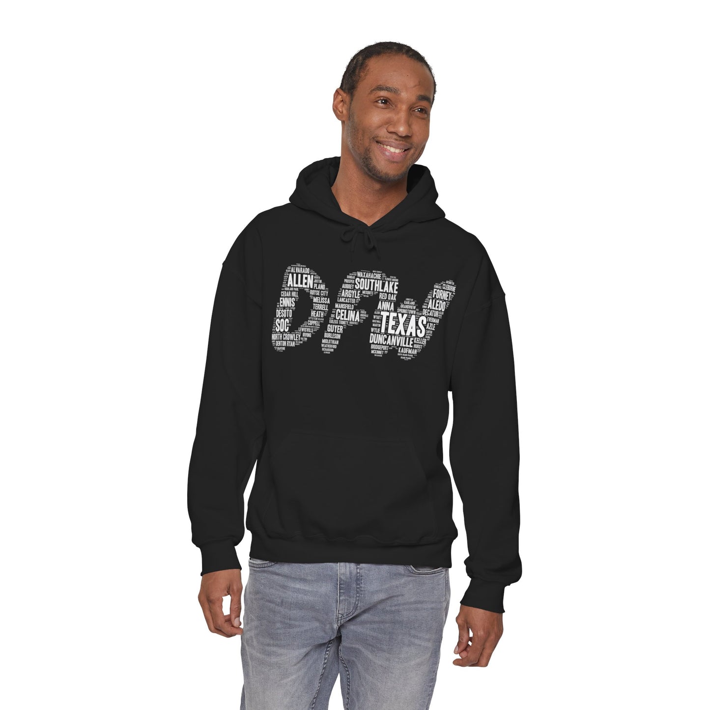 DFW Word Art Hoodie | Dallas Fort Worth Local Pride Sweatshirt