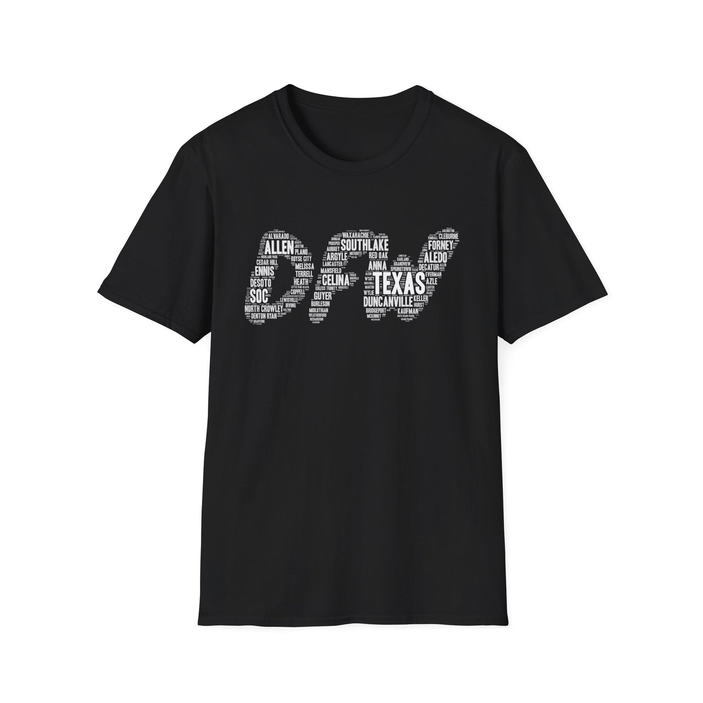 DFW Word Art T-Shirt | Dallas Fort Worth Local Pride Tee