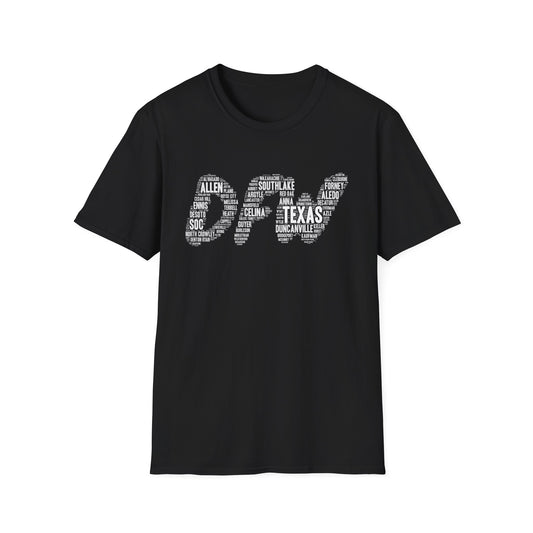 DFW Word Art T-Shirt | Dallas Fort Worth Local Pride Tee