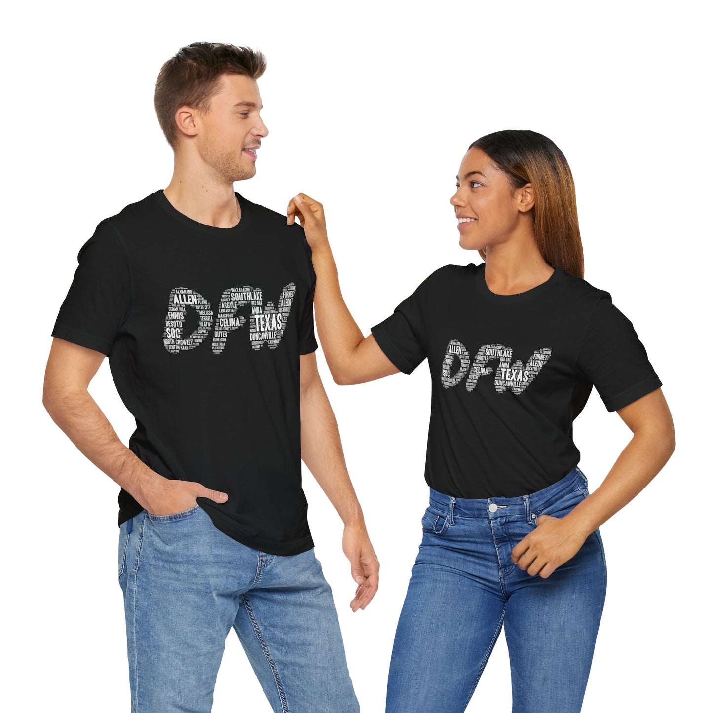 DFW Word Art Black T-Shirt