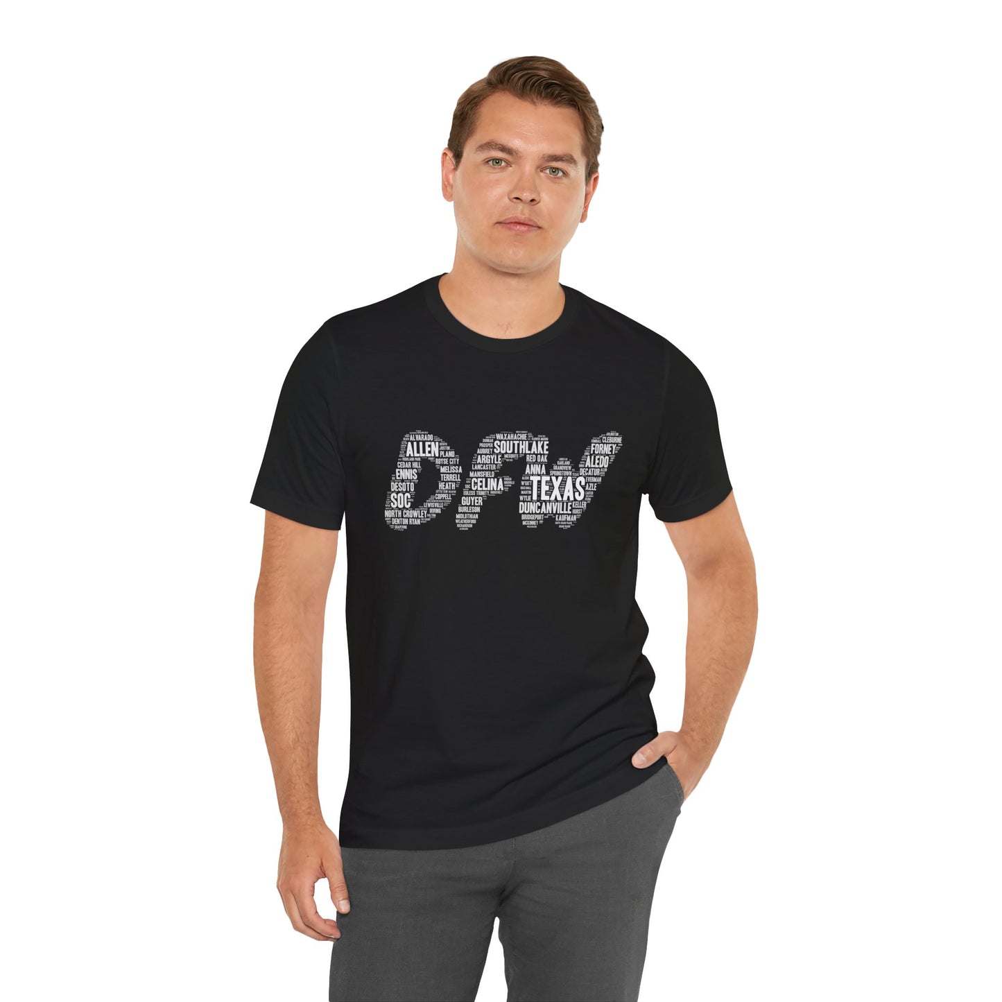 DFW Word Art Black T-Shirt