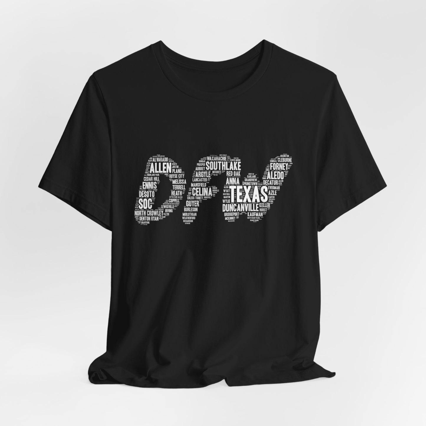 DFW Word Art Black T-Shirt