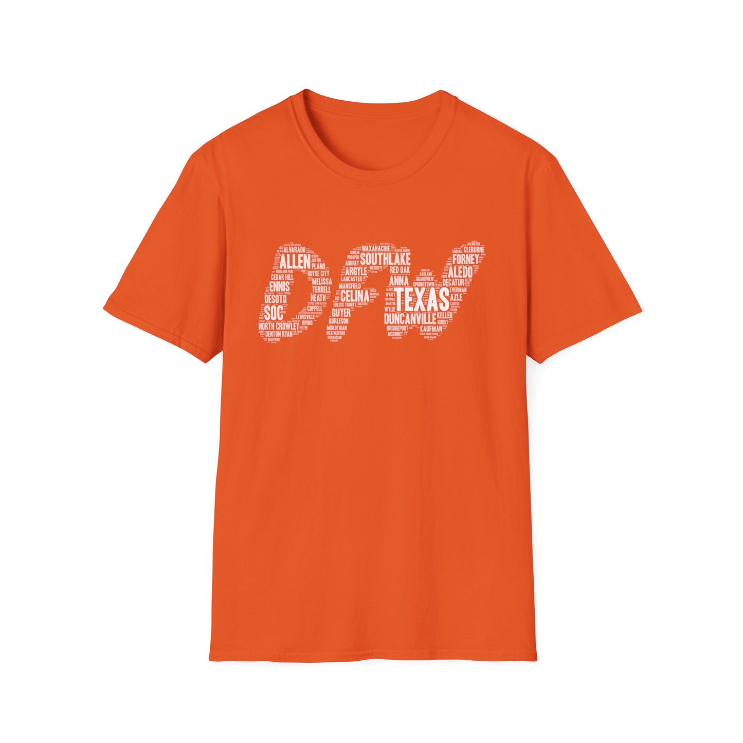 DFW Word Art T-Shirt | Dallas Fort Worth Local Pride Tee