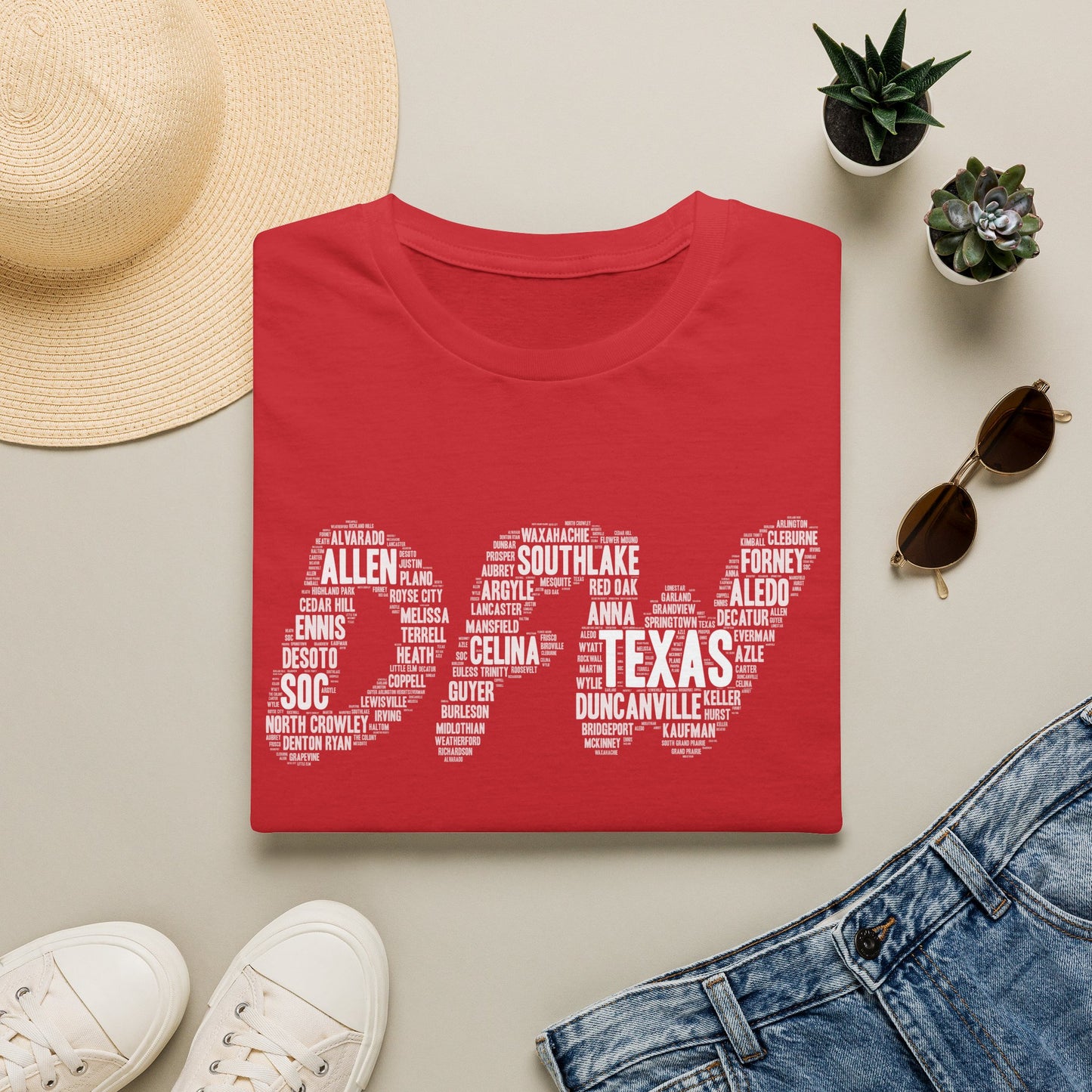 DFW Word Art T-Shirt | Dallas Fort Worth Local Pride Tee
