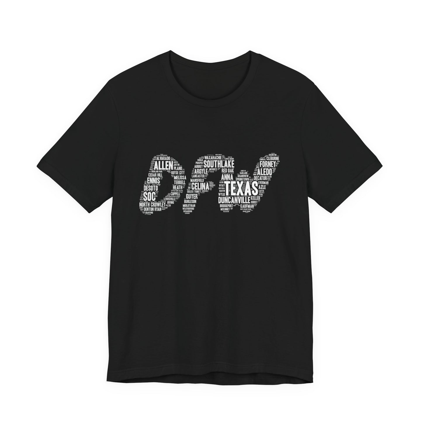 DFW Word Art Black T-Shirt