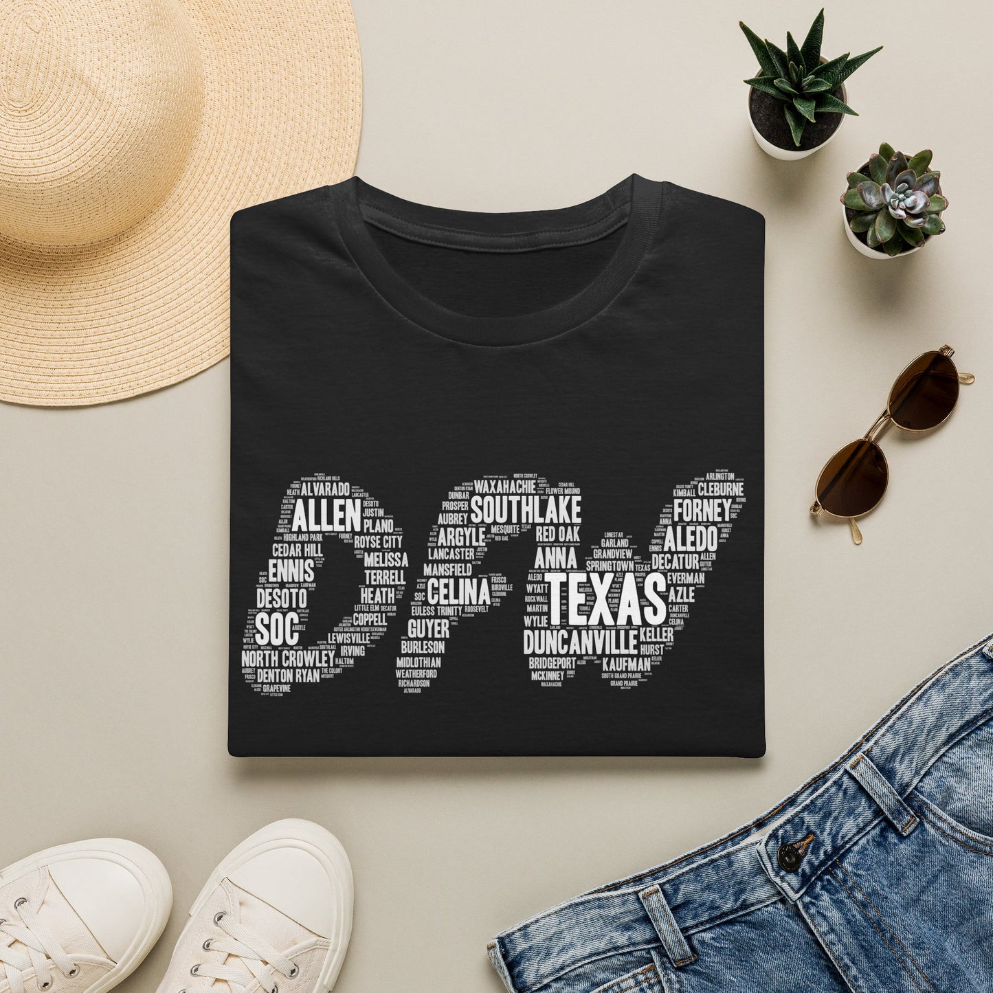 DFW Word Art T-Shirt | Dallas Fort Worth Local Pride Tee