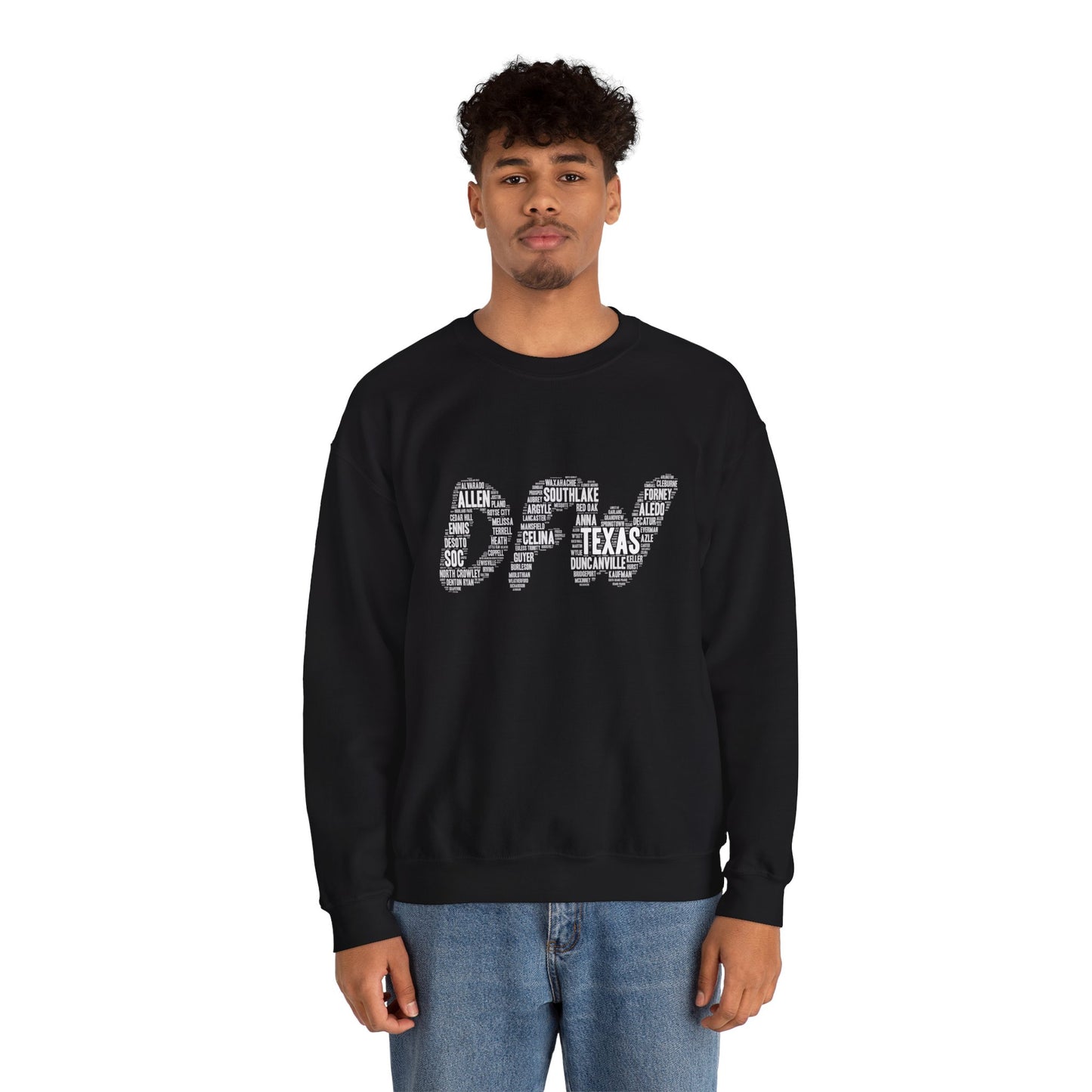 DFW Word Art Sweatshirt | Dallas Fort Worth Local Pride Crewneck