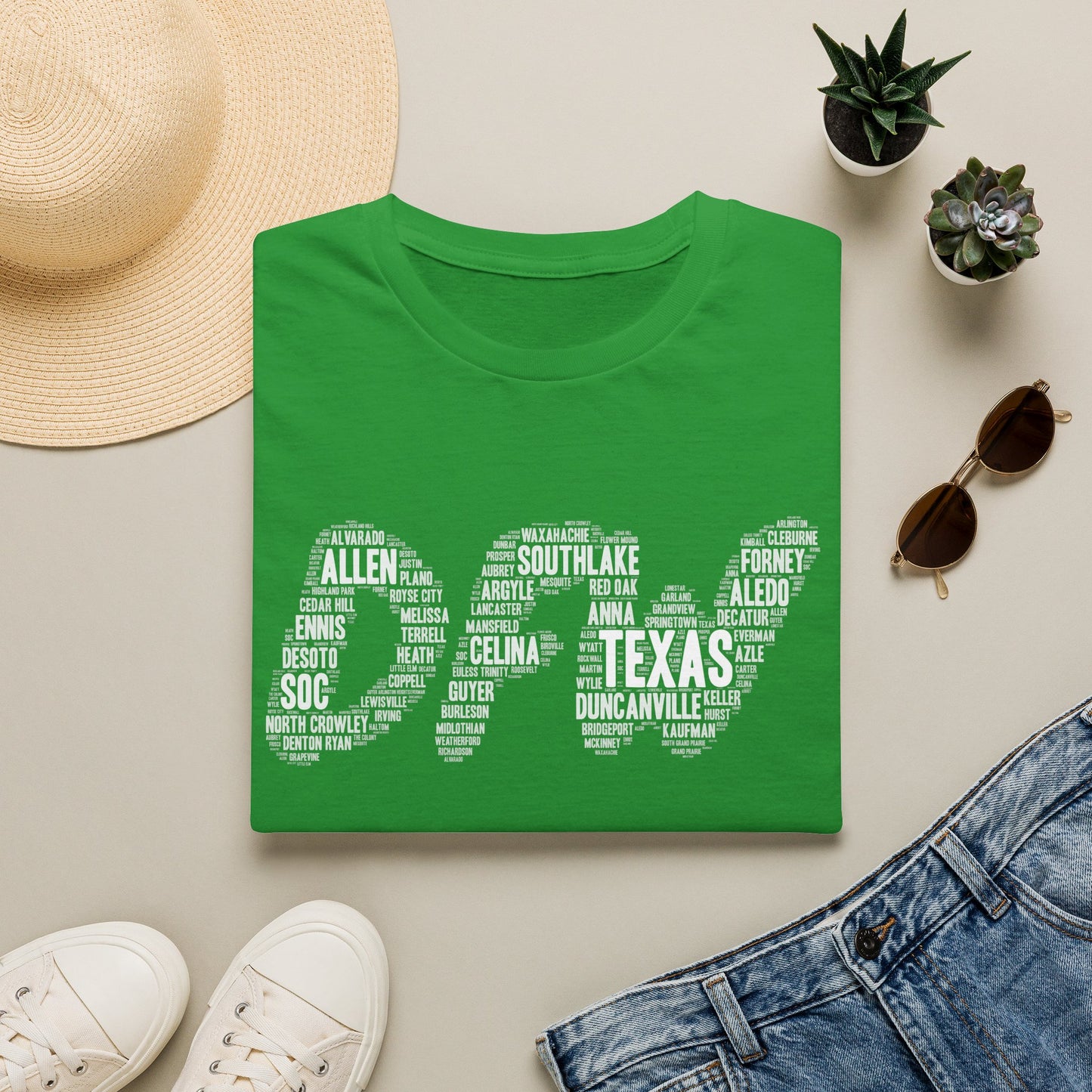 DFW Word Art T-Shirt | Dallas Fort Worth Local Pride Tee