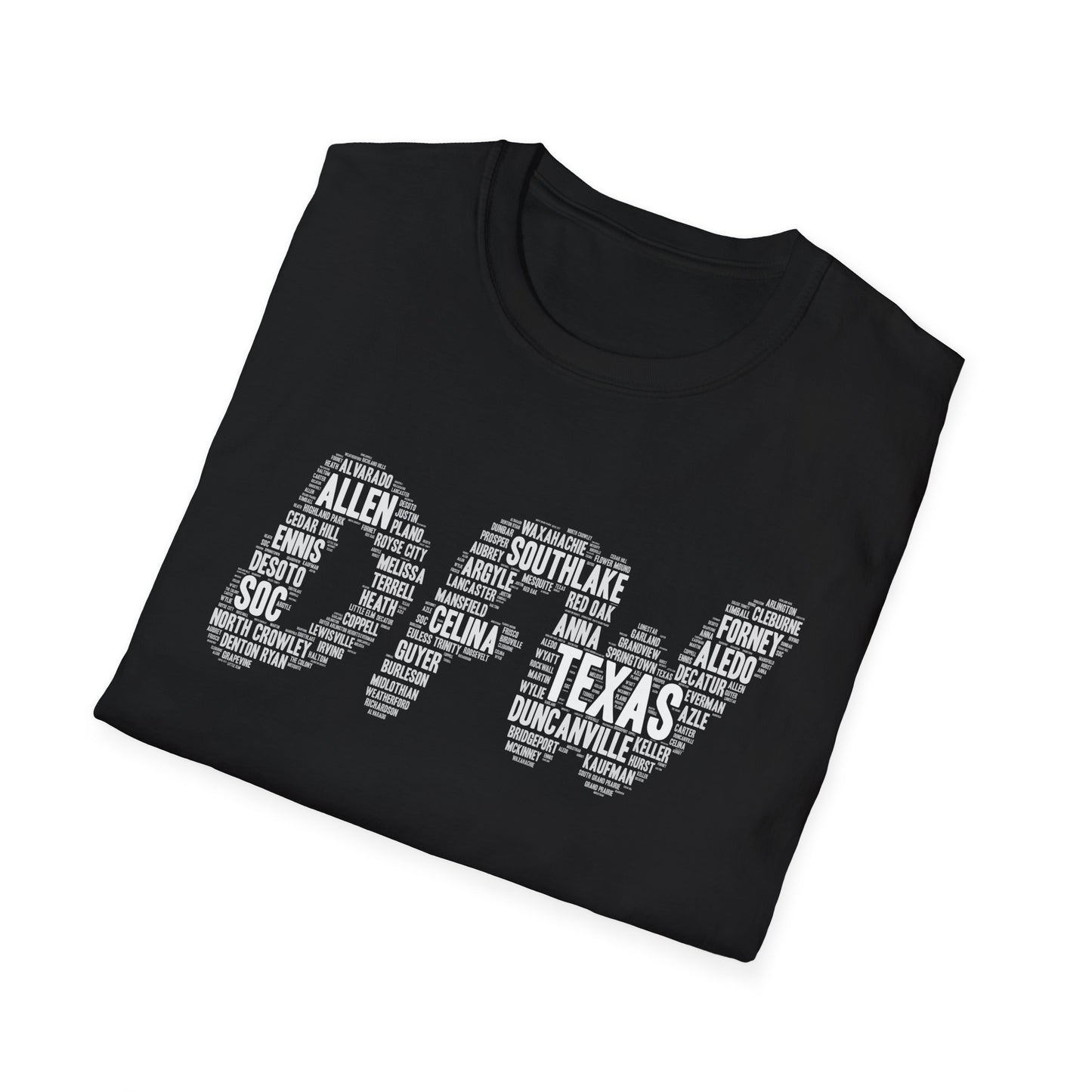 DFW Word Art T-Shirt | Dallas Fort Worth Local Pride Tee