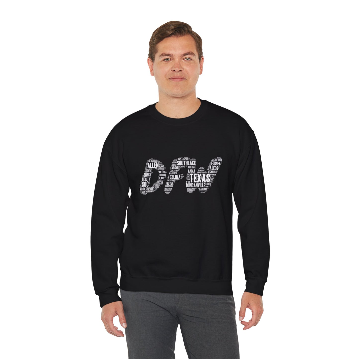 DFW Word Art Sweatshirt | Dallas Fort Worth Local Pride Crewneck