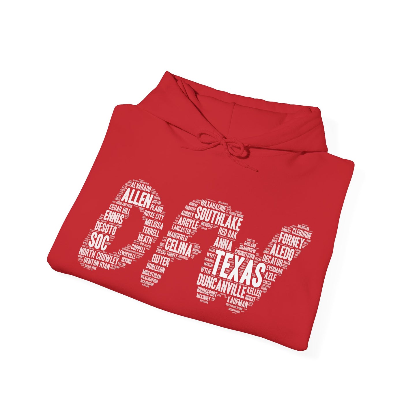 DFW Word Art Hoodie | Dallas Fort Worth Local Pride Sweatshirt