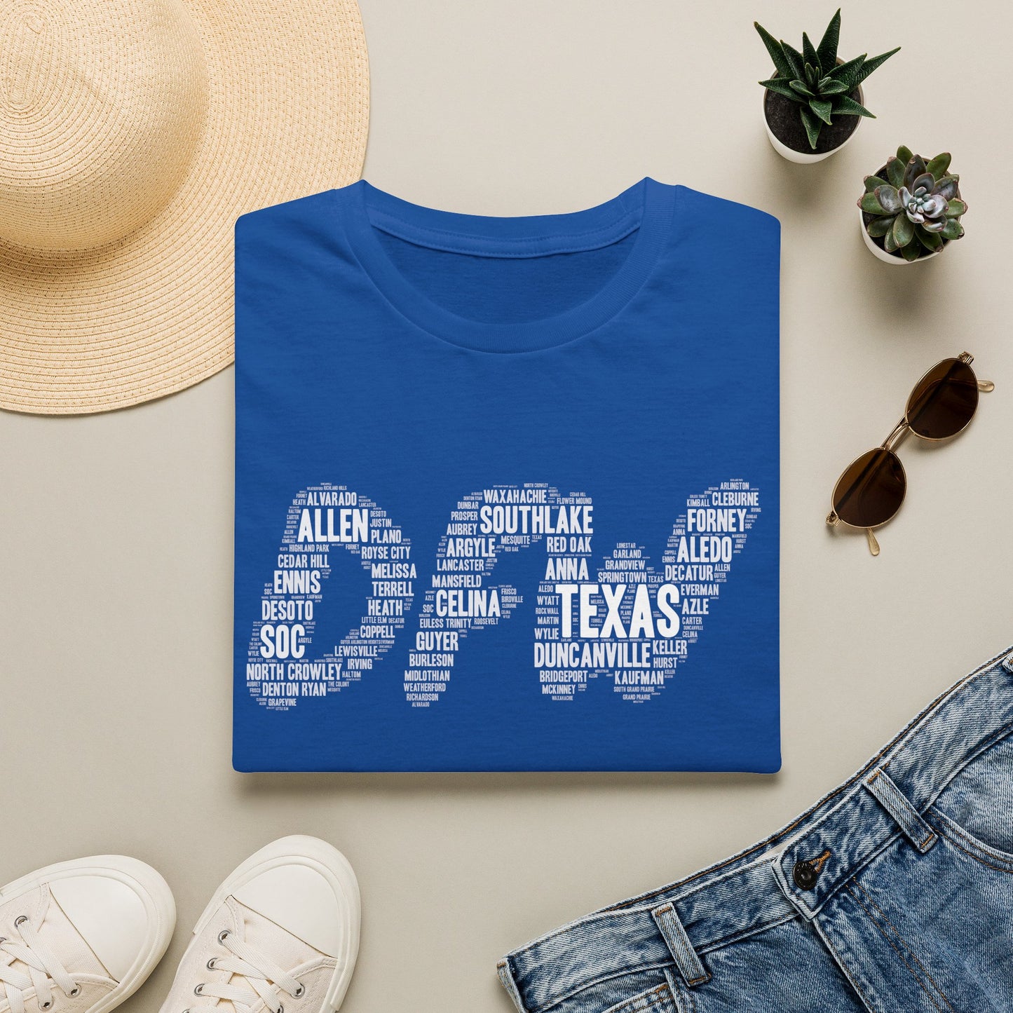 DFW Word Art T-Shirt | Dallas Fort Worth Local Pride Tee
