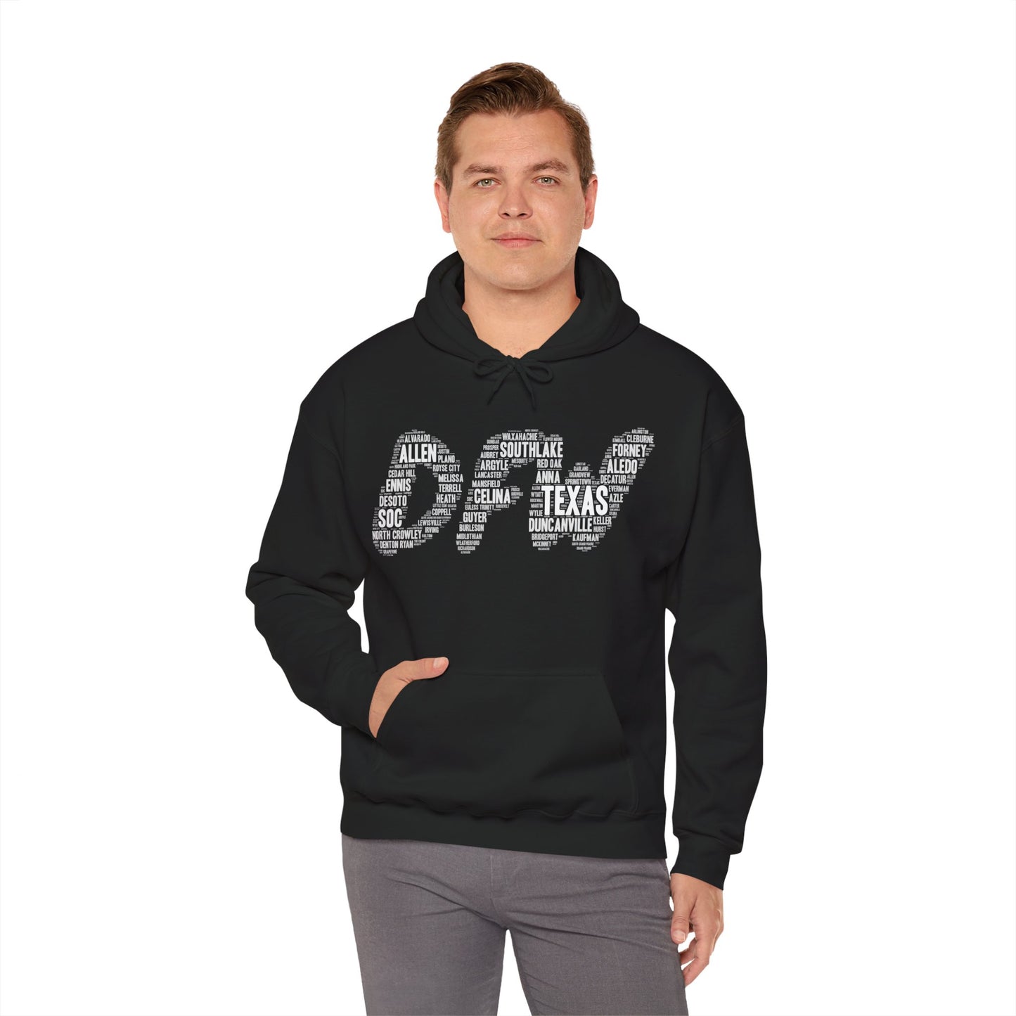 DFW Word Art Hoodie | Dallas Fort Worth Local Pride Sweatshirt