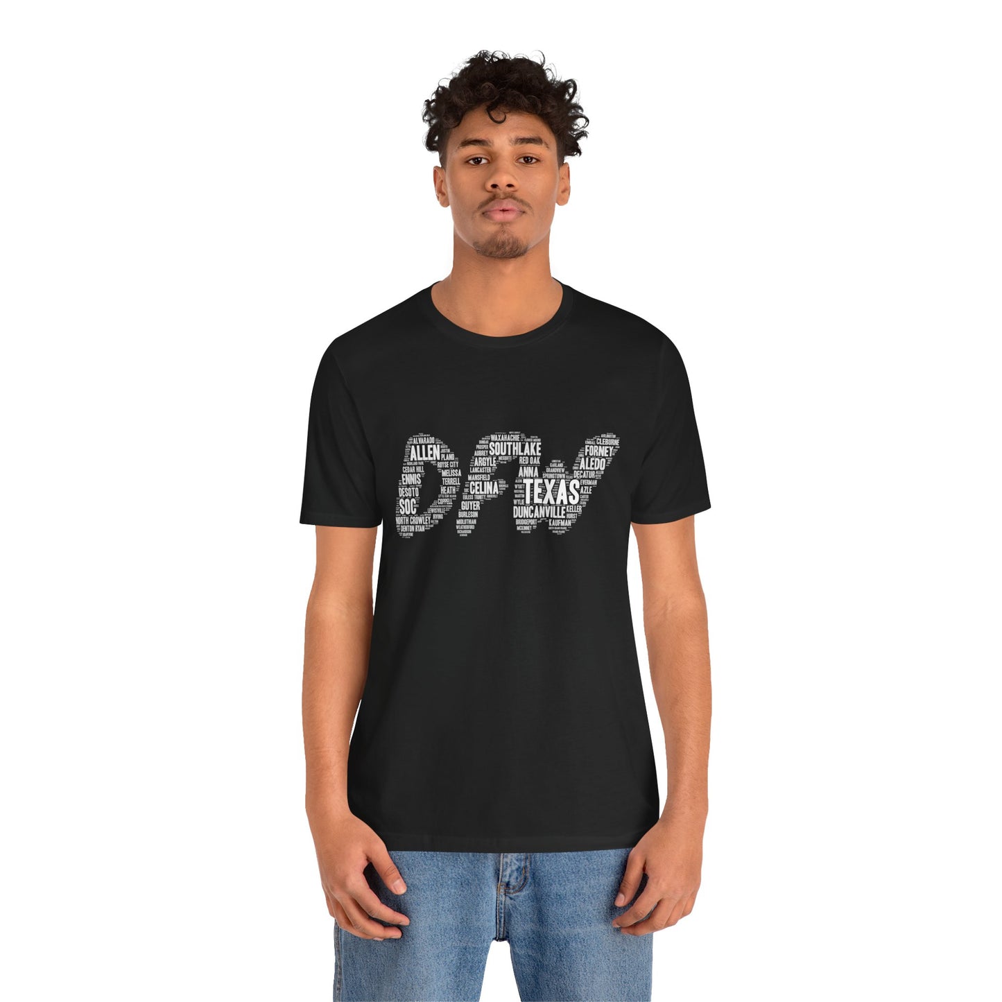 DFW Word Art Black T-Shirt