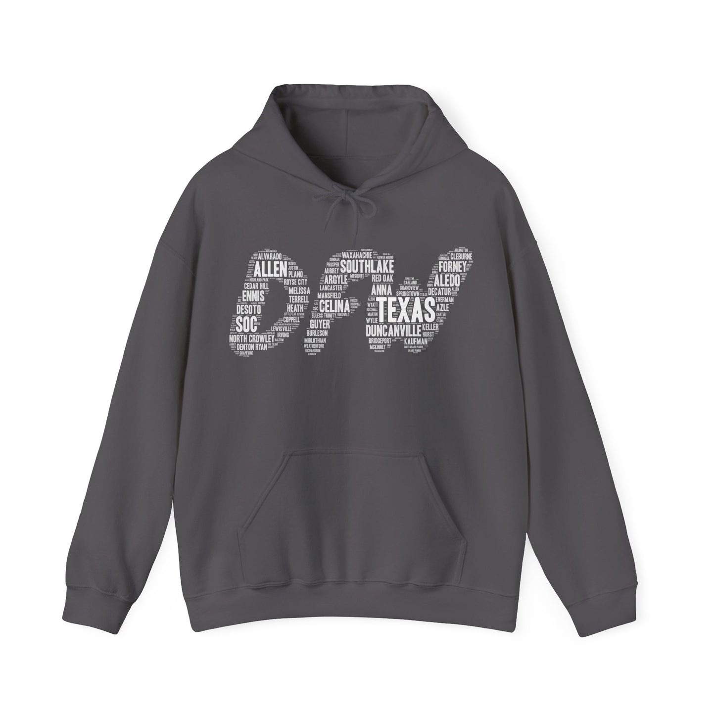DFW Word Art Hoodie | Dallas Fort Worth Local Pride Sweatshirt