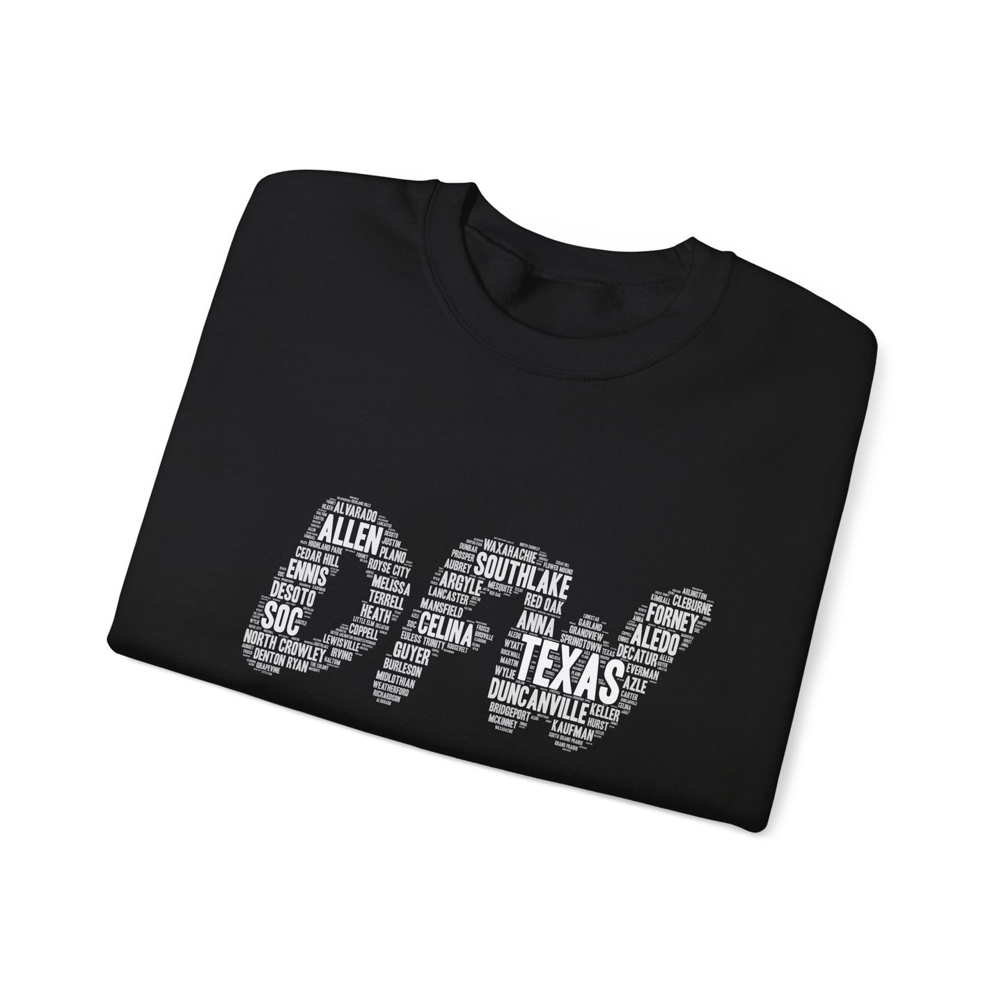 DFW Word Art Sweatshirt | Dallas Fort Worth Local Pride Crewneck
