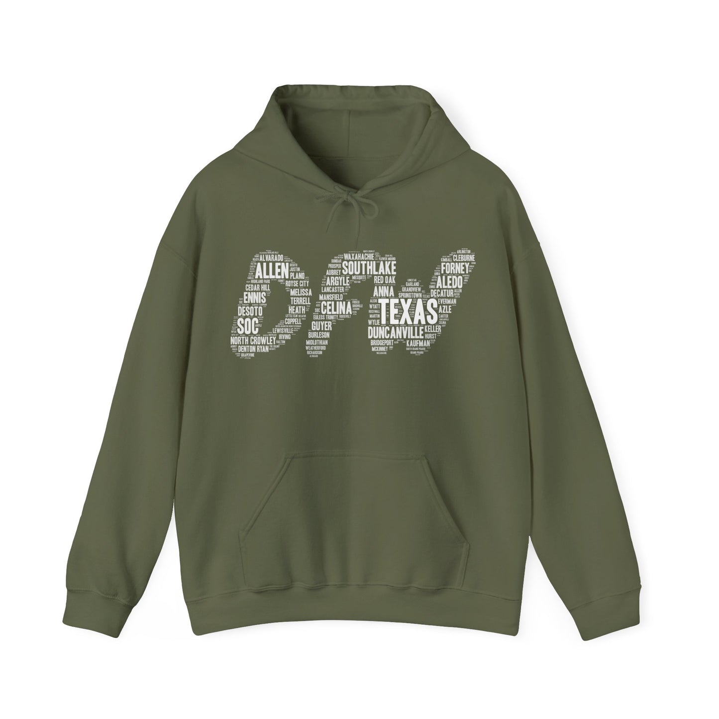 DFW Word Art Hoodie | Dallas Fort Worth Local Pride Sweatshirt