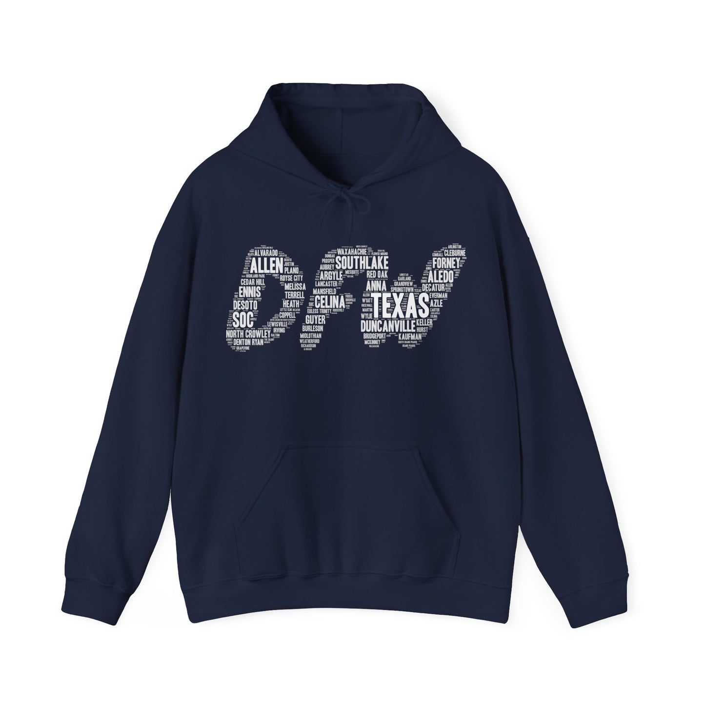 DFW Word Art Hoodie | Dallas Fort Worth Local Pride Sweatshirt