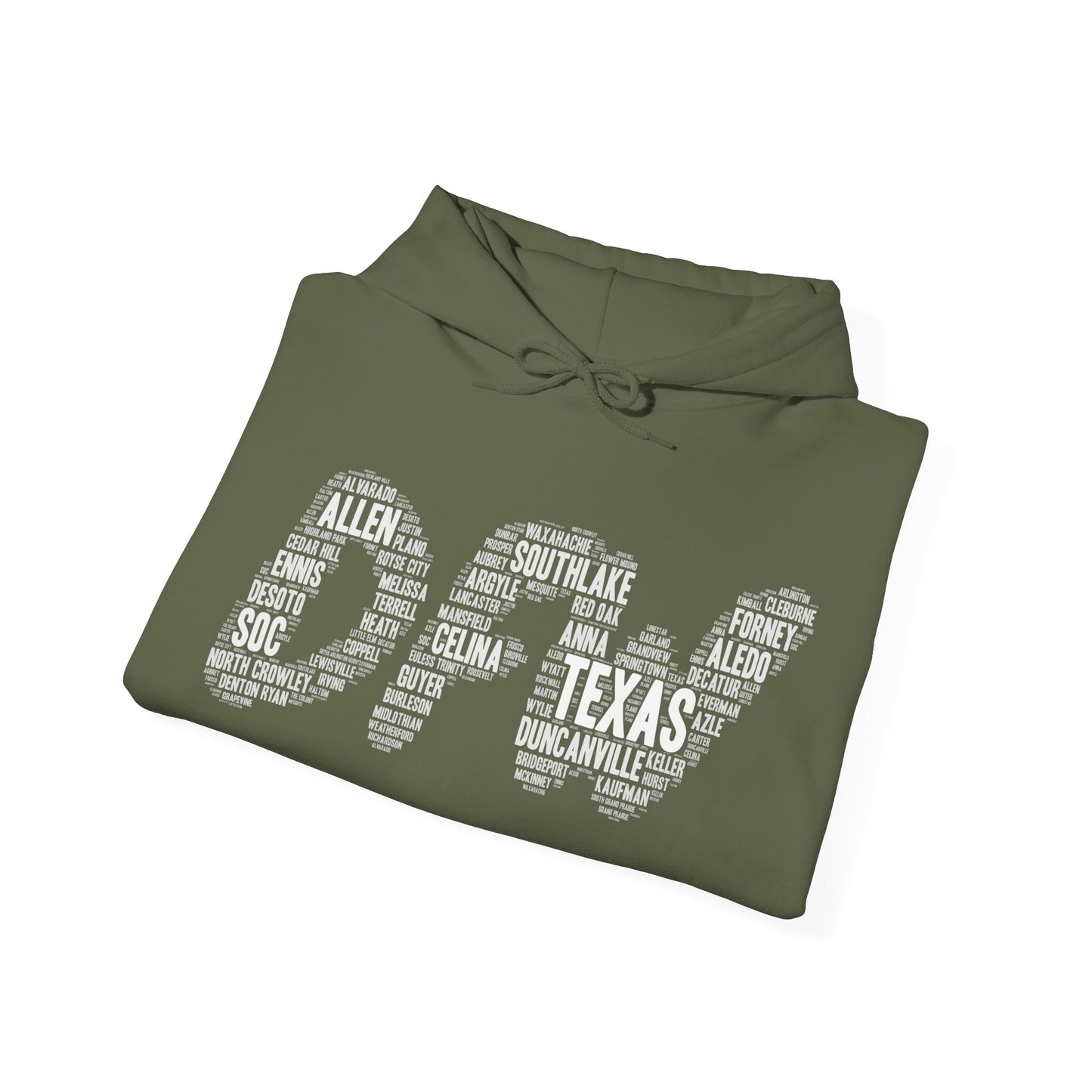 DFW Word Art Hoodie | Dallas Fort Worth Local Pride Sweatshirt