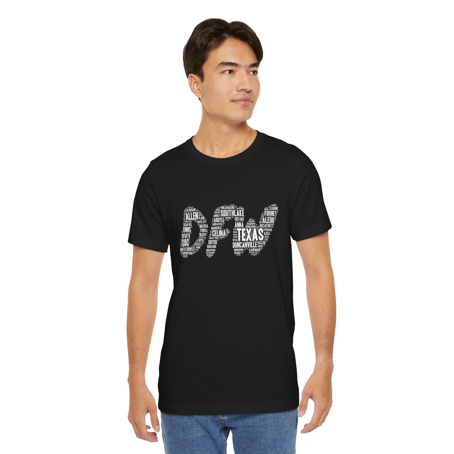 DFW Word Art Black T-Shirt